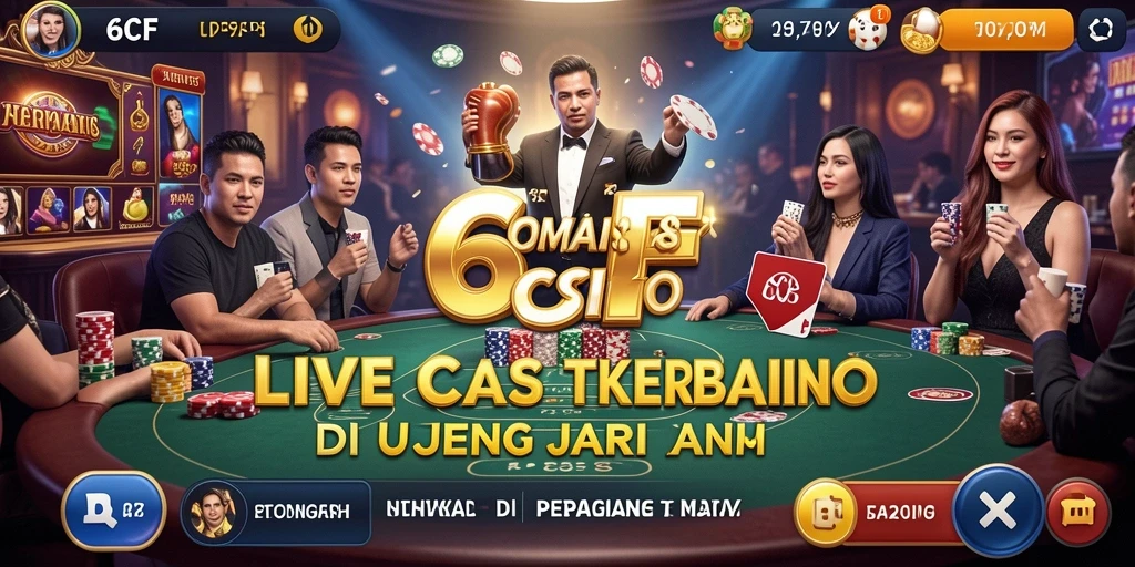 Tampilan gameplay Live Casino yang mendebarkan di 6CF.
