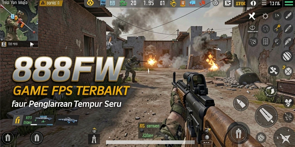 Screenshot gameplay 888FW menampilkan aksi tempur yang mendebarkan.