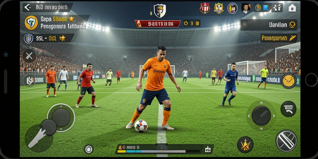Tampilan mendebarkan dari pertandingan sepak bola di 9SL.