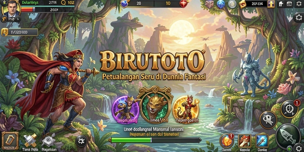 Screenshot menunjukkan aksi seru dalam permainan BIRUTOTO.