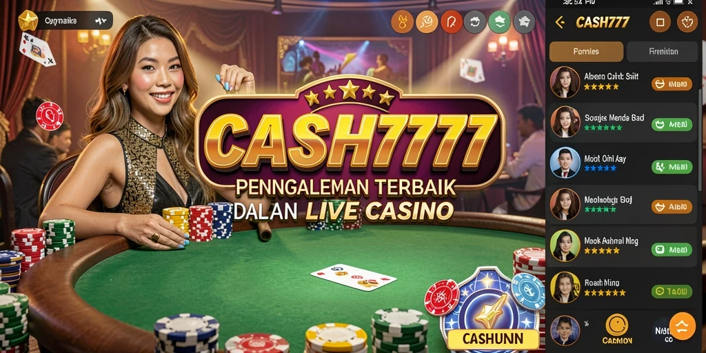 Tampilan menarik dari gameplay Live Casino di CASH777.