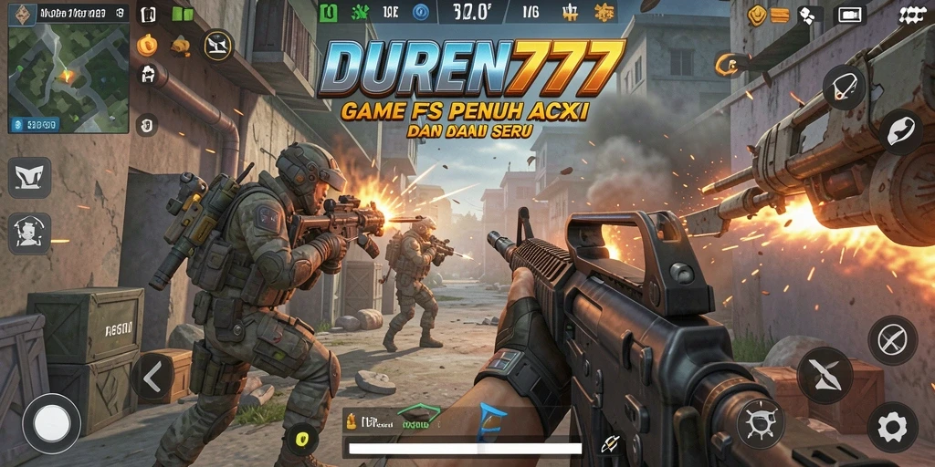 Screenshot gameplay DUREN777 yang menunjukkan aksi tembak-menembak yang seru.
