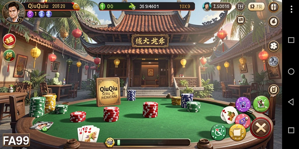 Tampilan menarik dari gameplay QiuQiu di FA99.