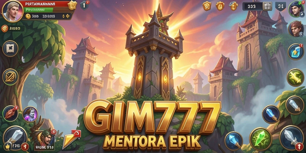 Screenshot menampilkan aksi menara mempertahankan wilayah dari serangan musuh.