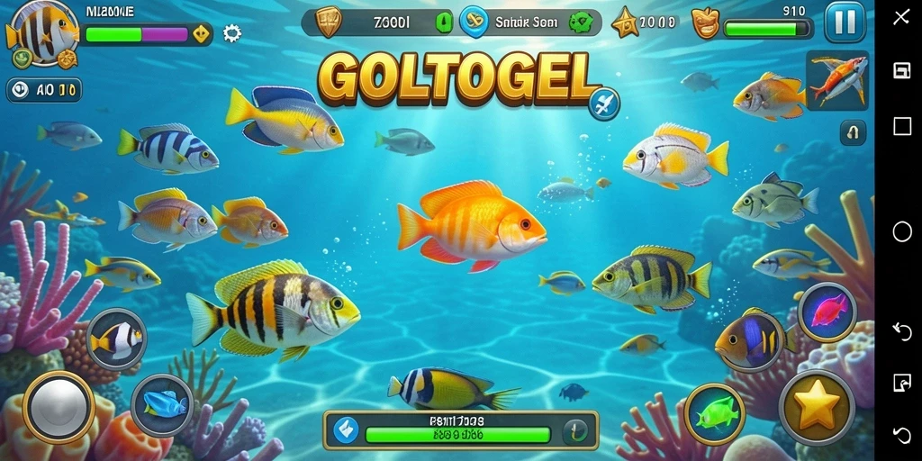 Tampilan screenshot GOLTOGEL menampilkan aksi seru dalam permainan Tembak Ikan.