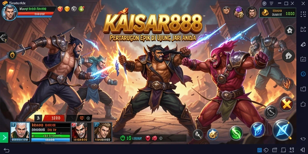 Tampilan gameplay seru dalam pertarungan KAISAR888.