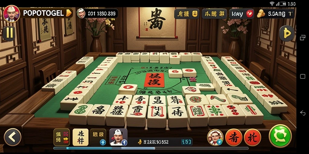 Tangkapan layar <strong>POPOTOGEL</strong> menampilkan gameplay Mahjong yang seru dan penuh tantangan.