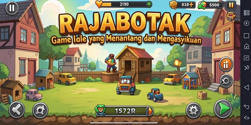 Tampilan menarik game Idle RAJABOTAK dengan berbagai botak unik.