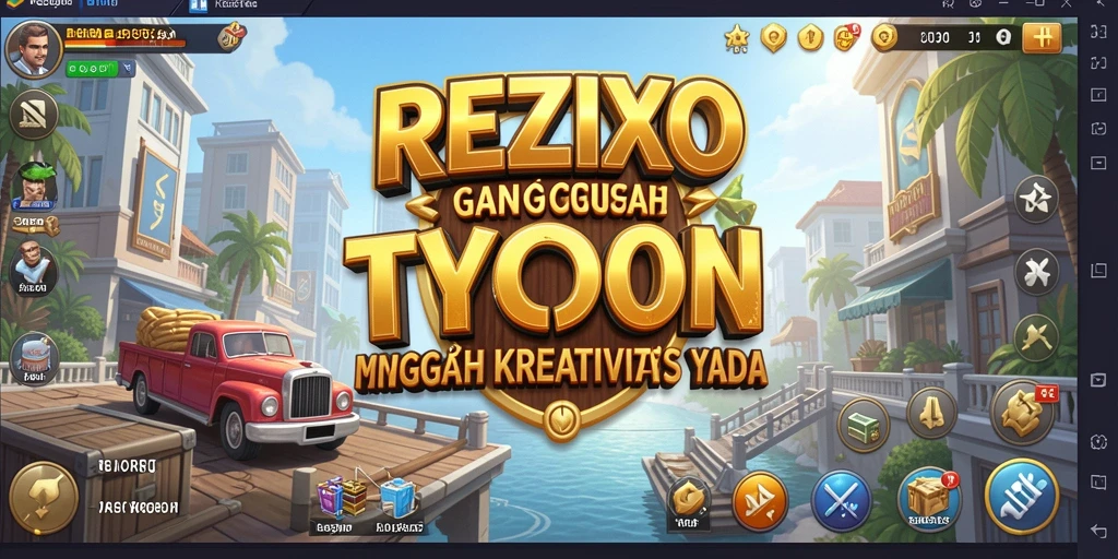 Tampilan gameplay <strong>REZIXO</strong> menunjukkan manajemen bisnis yang dinamis.