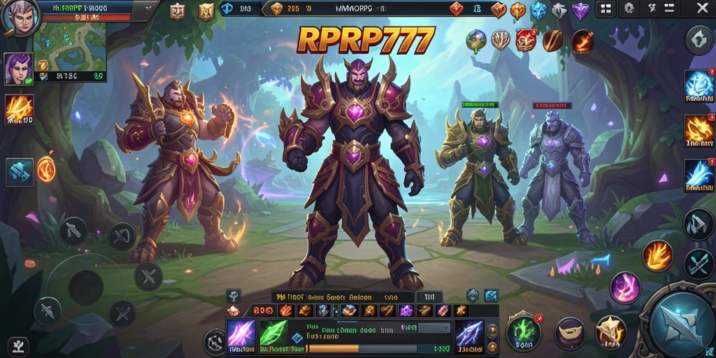 Tampilan gameplay menarik dari RPRP777 yang menawarkan petualangan MMORPG.