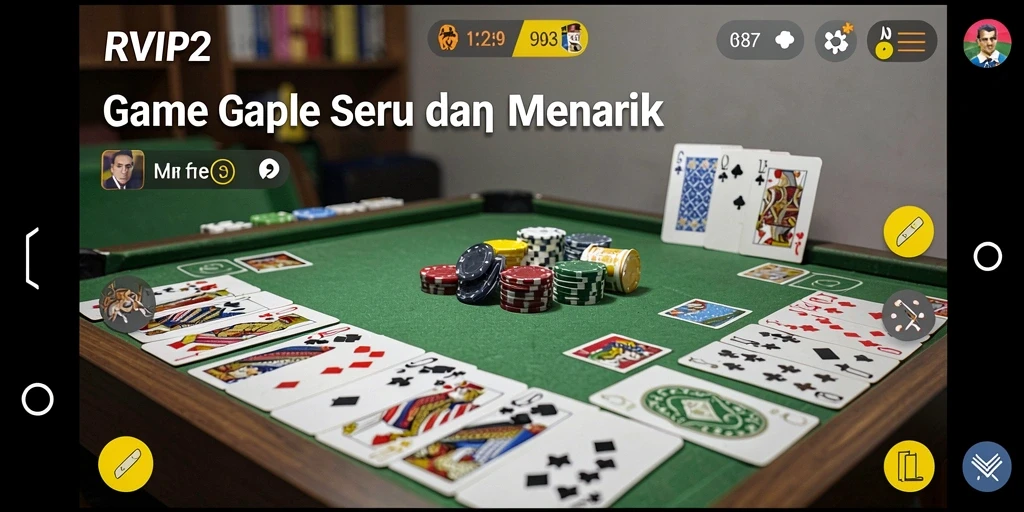 Tampilan menarik dari gameplay Gaple di RVIP2.