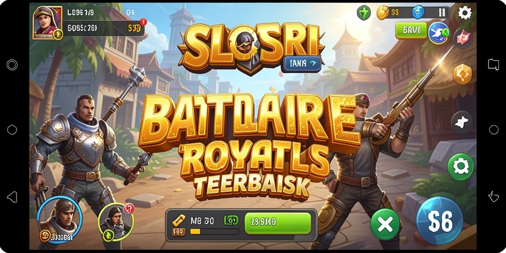 Tampilan gameplay SLOTSRI dengan pertempuran intens di arena Battle Royale.