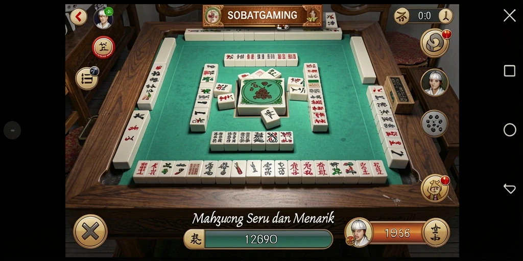 Screenshot gameplay SOBATGAMING yang menunjukkan tantangan Mahjong yang menarik.