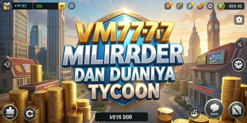 Screenshot utama menunjukkan pemain mengelola bisnis dalam <strong>VM777</strong>.